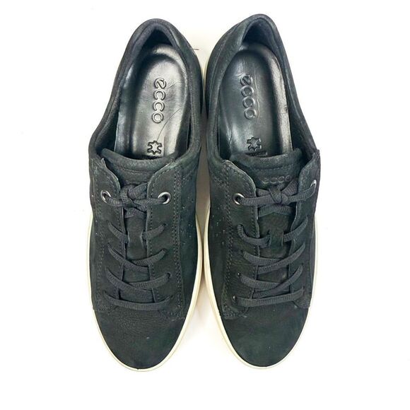 ECCO Women’s Soft 7 Black Leather Sneakers - Size 7 EU 38 - Casual Comfort! - Picture 7 of 8
